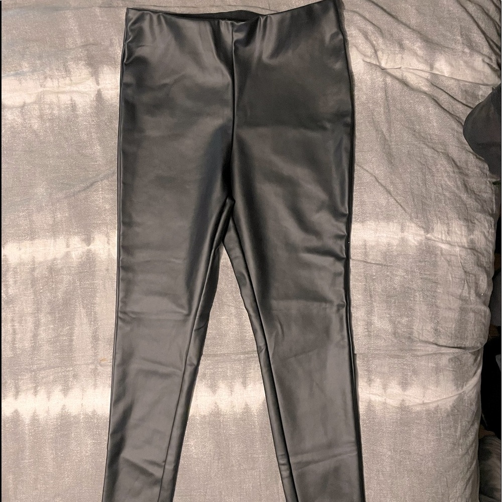 Black PU Leggings by A New Day/ Target. Faux Leather Fully Lined NWOT